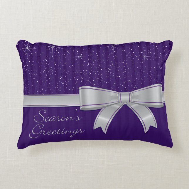 Cojín Decorativo Cinta elegante y estrellas (Anverso)