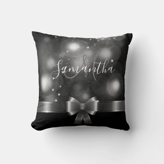 Cojín Decorativo Cinta negra y blanca (Anverso)