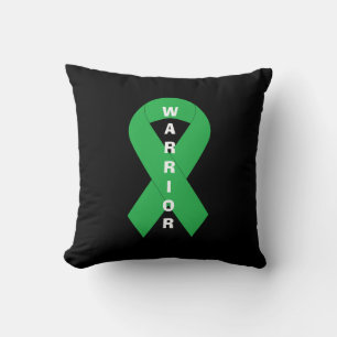 Cojín Decorativo Cinta Verde Guerrera de Concienciación sobre Salud