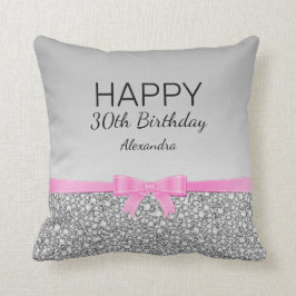 Cojín Decorativo Cinta Y Cumpleaños Purpurina