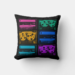 Cojín Decorativo Cintas de casete retro coloridas