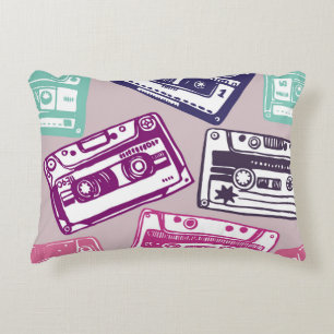 Cojín Decorativo Cintas de cinta retro, patrón dibujado a mano.