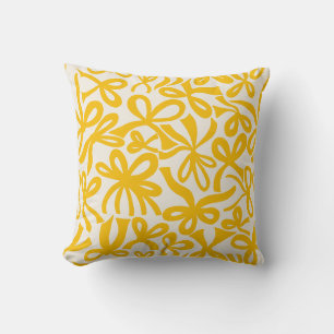 Cojín Decorativo Cintas y lazos Coquette de color amarillo dorado