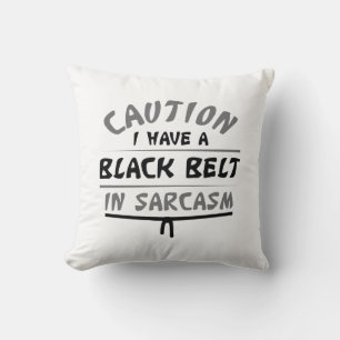 Cojín Decorativo Cinturón Negro En Sarcasmo