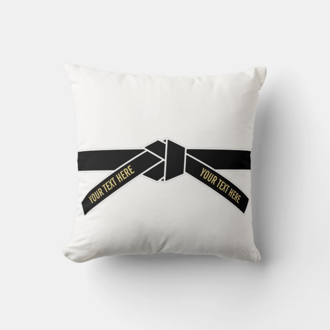 Cojín Decorativo Cinturón negro personalizable (Kuro-obi) (Anverso)