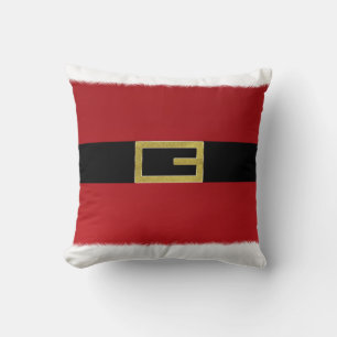 Cojín Decorativo Cinturón Rojo de Santa Claus y Navidad de Pelaje B