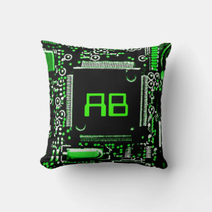 Cojín Decorativo Circuito Verde 2 monopólico arrojo cuadrado de alm