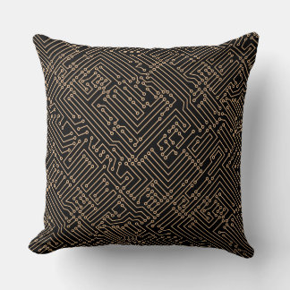 Cojín Decorativo Circulación - Arena sobre negro
