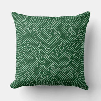 Cojín Decorativo Circulación - Blanco sobre verde 02481c