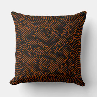 Cojín Decorativo Circulación - Naranja sobre blanco