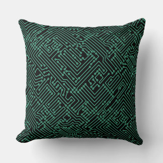 Cojín Decorativo Circulación - Turquesa en negro