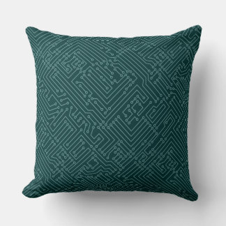 Cojín Decorativo Circulación - Verde oceánico en verde oscuro