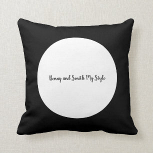Cojín Decorativo Círculo blanco en Benny negro y Smith mi estilo