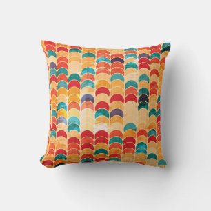 Cojín Decorativo Círculo De Colores: Grunge Patrón Sin Marea.