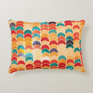 Cojín Decorativo Círculo De Colores: Grunge Patrón Sin Marea.
