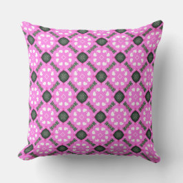 Cojín Decorativo Círculo de Corazón de Fuchsia