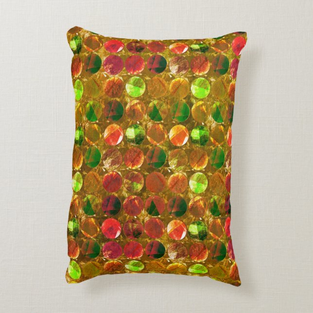 Cojín Decorativo Círculo de textura sobre naranja bruto (Atrás (Vertical))