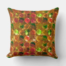 Cojín Decorativo Círculo de textura sobre naranja bruto