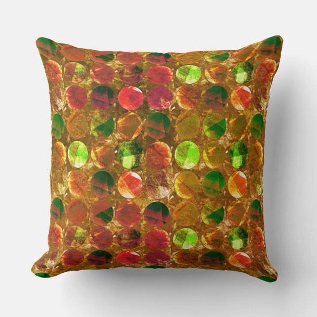 Cojín Decorativo Círculo de textura sobre naranja bruto (Anverso)