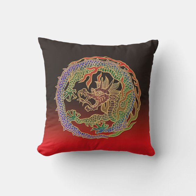 Cojín Decorativo Círculo del Dragón Eterno (Anverso)