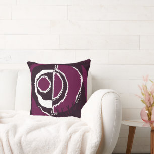 Cojín Decorativo Círculo étnico de Sunrise - Blanco de berenjena