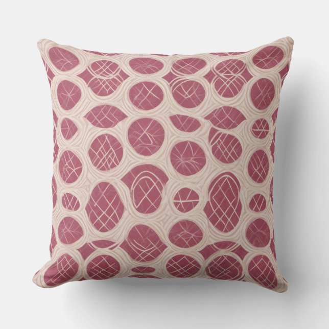 Cojín Decorativo Círculo geométrico rosa frambuesa (Anverso)