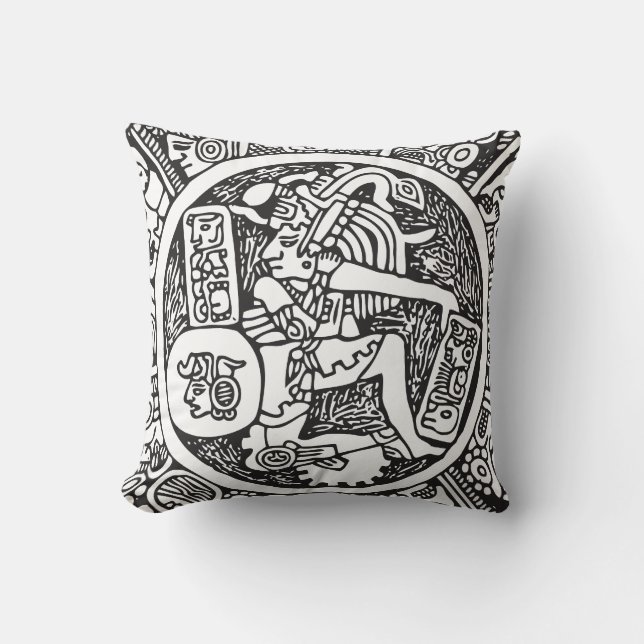 Cojín Decorativo Círculo maya, jeroglífico mexicano (maya) (Anverso)