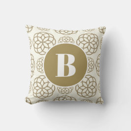 Cojín Decorativo Círculo personalizado de oro patrón monograma