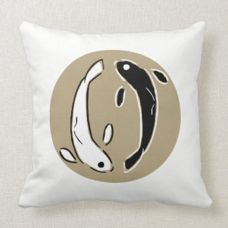 Cojín Decorativo Círculo Yin y Yang que nadan los pescados de Koi -