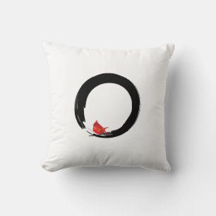 Cojín Decorativo Círculo zen con el cardenal Navidad