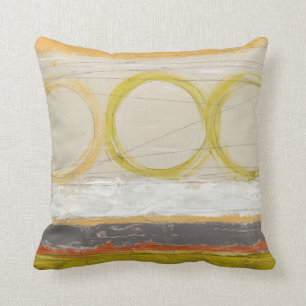 Cojín Decorativo Círculos amarillos y Naranjas en fondo multicolor