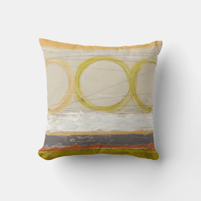 Cojín Decorativo Círculos amarillos y Naranjas sobre fondo multicol (Anverso)