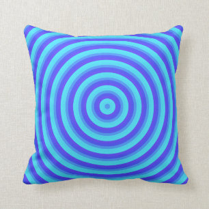 Cojín Decorativo Círculos azules de neón psicodélico