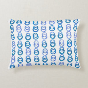 Cojín Decorativo Círculos azules: punto de polka acuarela