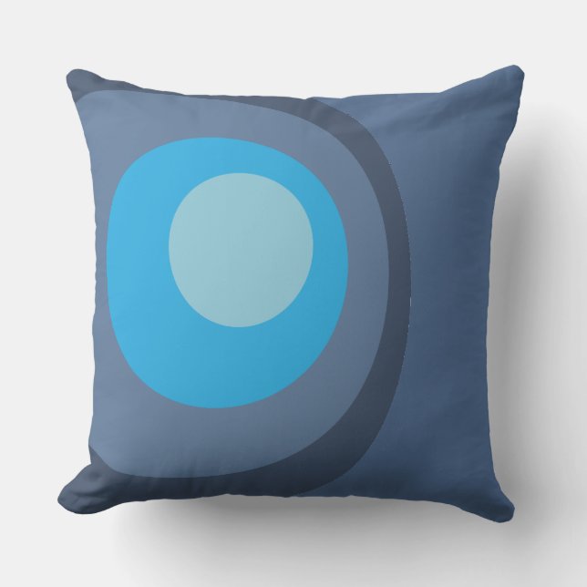 Cojín Decorativo Círculos Azules Retro (Anverso)