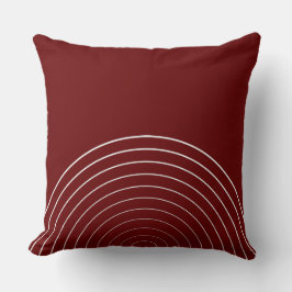 Cojín Decorativo Círculos blancos geométricos anidados rojos