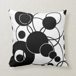 Cojín Decorativo Círculos blancos y negros