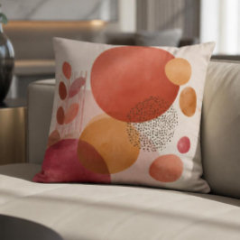 Cojín Decorativo Círculos boho abstractos / Terracota cálida