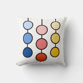 Cojín Decorativo Círculos Colgantes Hermosos Rojos Azules Amarillos