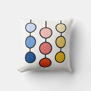 Cojín Decorativo Círculos Colgantes Hermosos Rojos Azules Amarillos