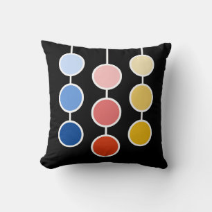Cojín Decorativo Círculos colgantes modernos rojos azules amarillos
