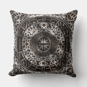 Cojín Decorativo Círculos concéntricos Tribal africana Imprimir mar