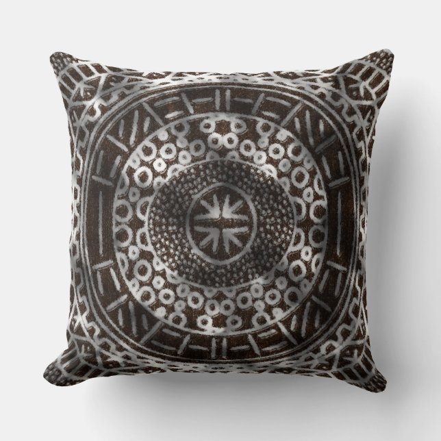 Cojín Decorativo Círculos concéntricos Tribal africana Imprimir mar (Anverso)