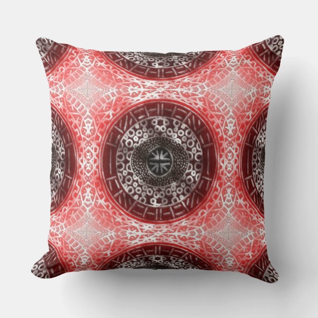 Cojín Decorativo Círculos concéntricos Tribales Africanas Imprimir  (Anverso)