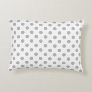 Cojín Decorativo Círculos cromados de puntos de polka gris