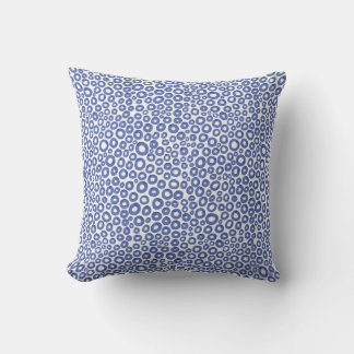 Cojín Decorativo Círculos de Acuarela - Azul Desvanecido