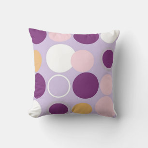 Cojín Decorativo Círculos de lunares patrón moderno retro