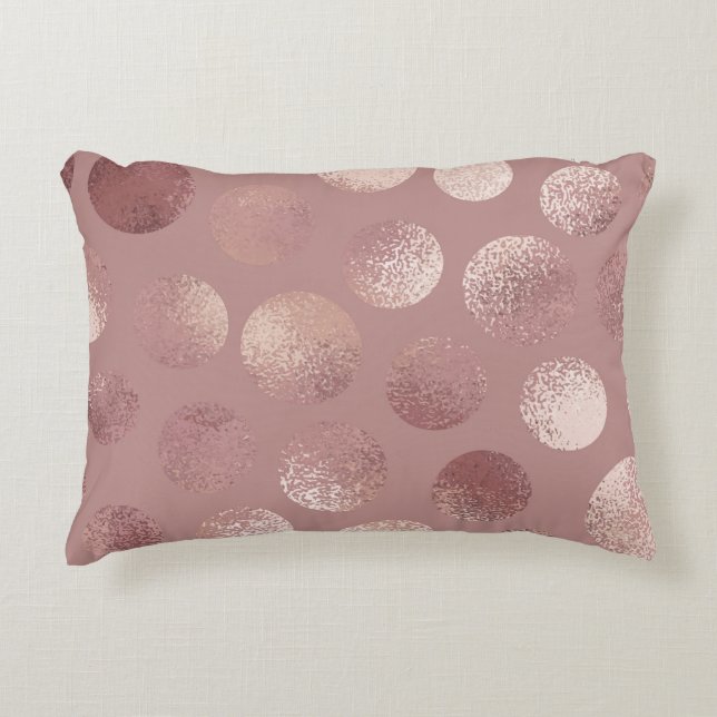 Cojín Decorativo Círculos de oro Rosa: Resumen de la vendimia (Anverso)