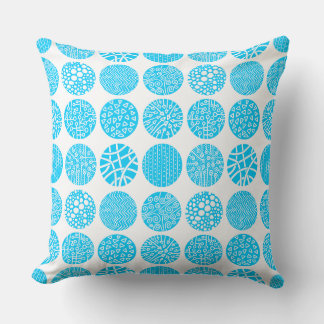 Cojín Decorativo Círculos decorativos - Azul cielo y blanco