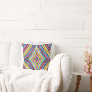 Cojín Decorativo Círculos del arco iris retro